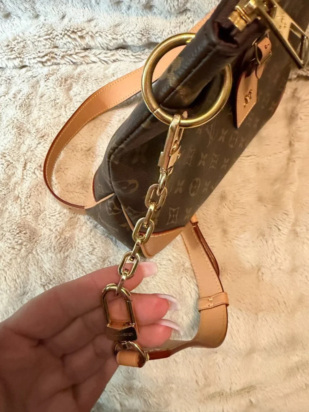 Louis Vuitton Odeon MM Monogram Large Crossbody Brown Tan